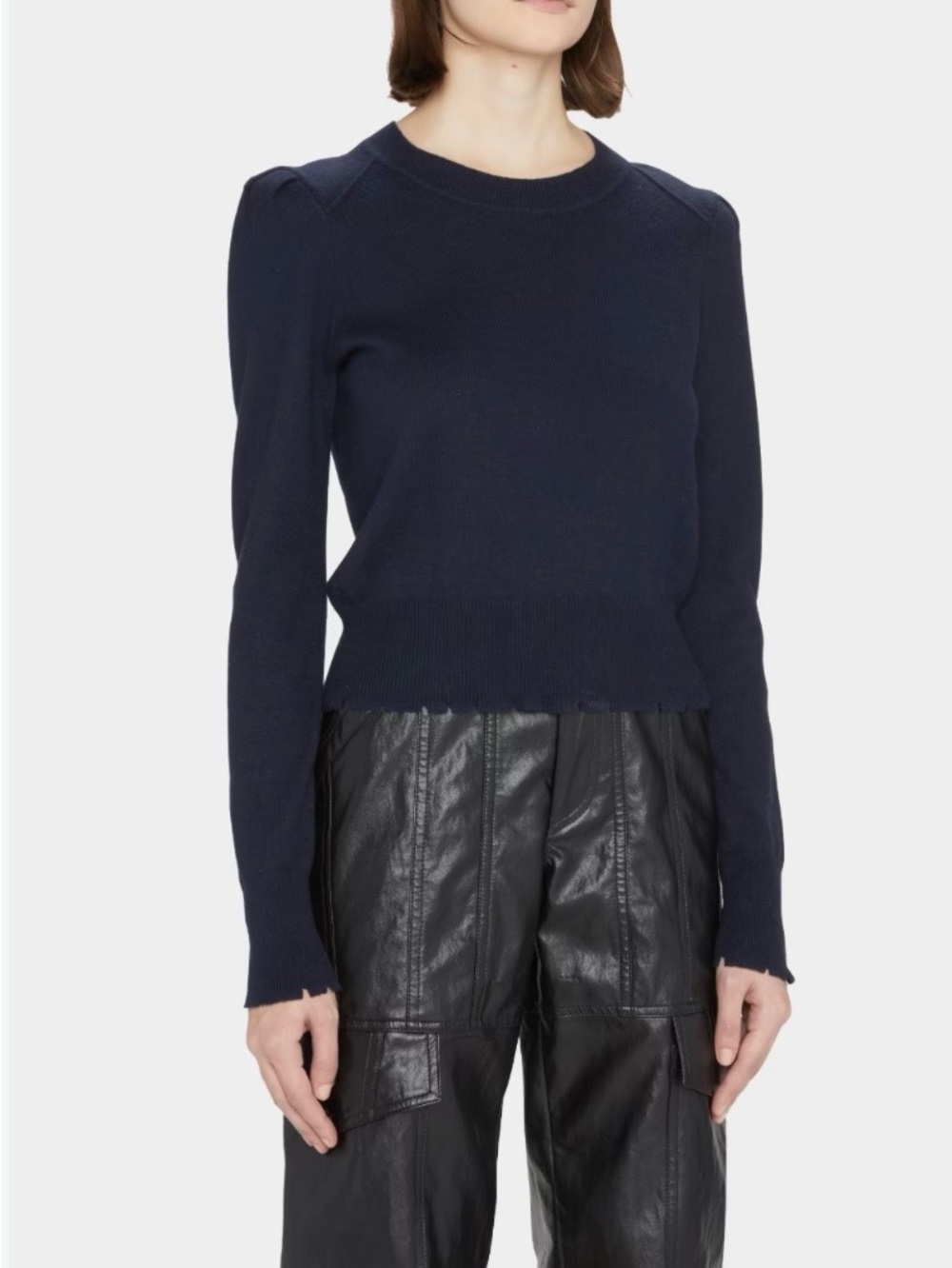 Isabel Marant Klea Long-Puff Sleeve Sweater in Navy | Size 34